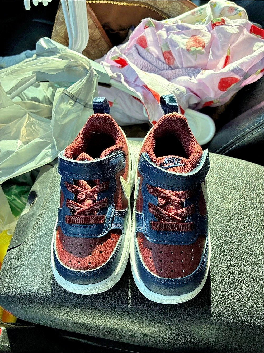 Nike Court Borough Low Recraft (TD) Kids Sneakers Blue & Red Baby US 6C